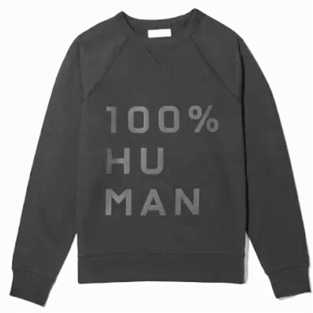 Everlane 100% cotton black crewneck sweatshirt graphic size XXS new